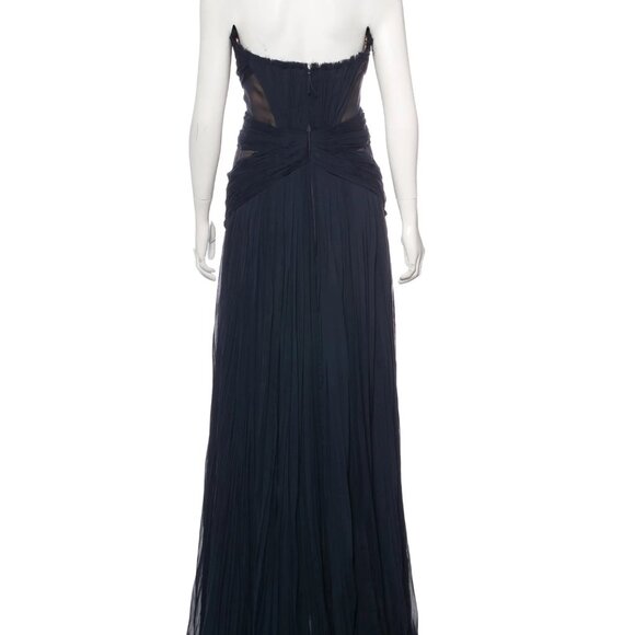 J. Mendel Blue Silk Strapless Gown - Picture 5 of 5